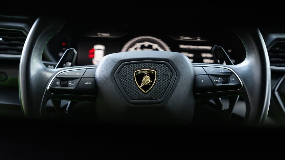 Tinted glass detail on a Lamborghini Urus