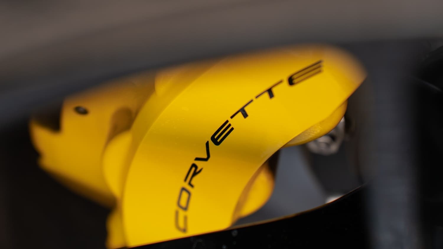 Corvette yellow caliper detail