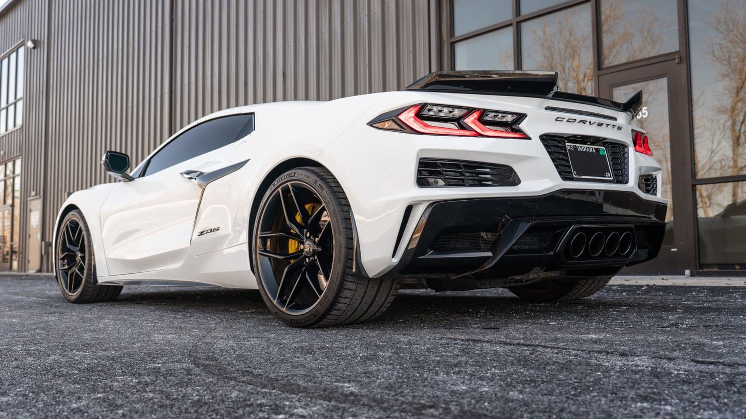 Ceramic-coated Corvette Z06 rear three-quarter